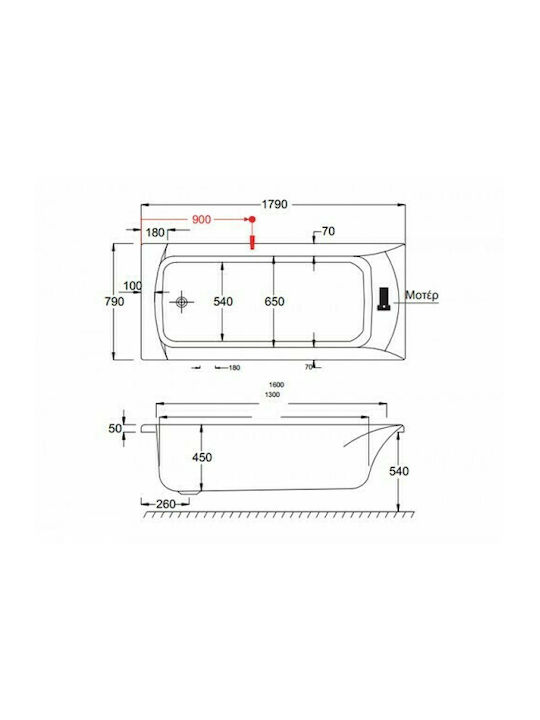 Carron Bathrooms Sigma CRN Вана Акрил 180x80см