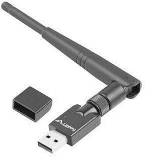 Lanberg NC-0300-WIE USB Network Adapter with Wireless Wi-Fi Connection 300Mbps and Detachable Antenna