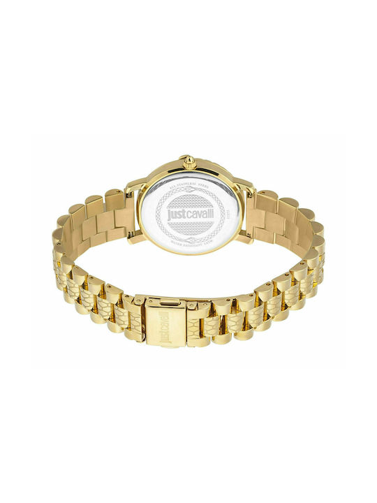 Just Cavalli Animalier Uhr mit Gold Metallarmband