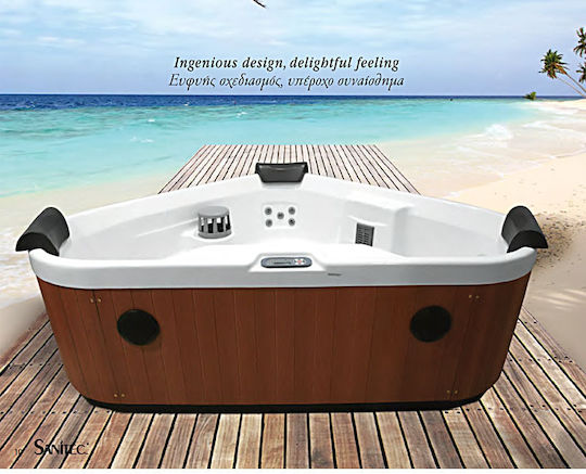 Sanitec Mini Spa 3 места Гърба на ваната Външно пространство Акрил с хидромасаж 223x182см
