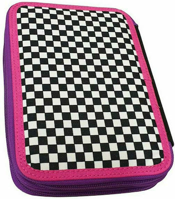 Gim Minnie Silver Star Pencil Case Full with 2 Compartments Fuchsia