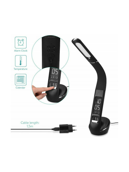 Navaris LED Schreibtischlampe mit flexiblem Arm in Schwarz Farbe
