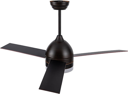 Life Aero Cafe Ανεμιστήρας Οροφής 122cm με Φως Καφέ / Μαύρος