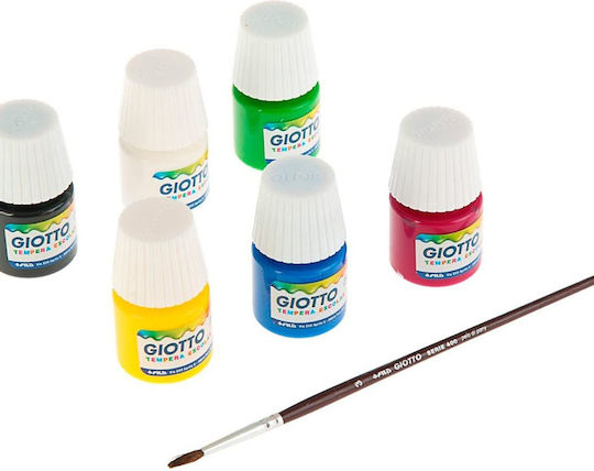 Giotto Tempera Escolar Τέμπερες Ζωγραφικής Πολύχρωμες σε Βαζάκι 25ml 6τμχ