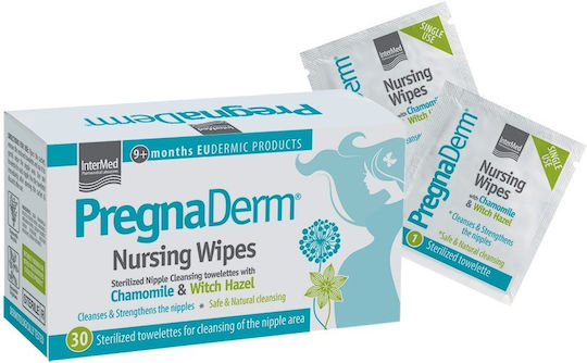 InterMed PregnaDerm Μαντηλάκια Καθαρισμού Στήθους 30τμχ
