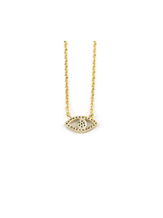 George Art Jewels Necklace Eye from Gold Plated Silver with Zircon