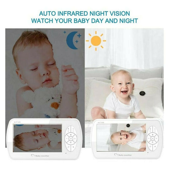 Factory Wireless Baby Monitor with Camera & Screen 4.3" , Two-way Communication & Lullabies