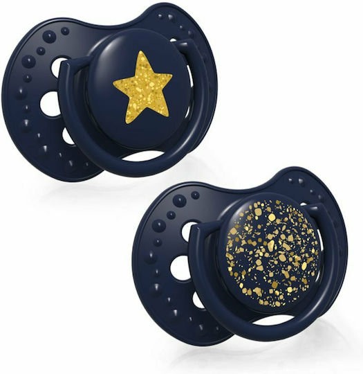 Lovi Baby Stardust Orthodontic Pacifiers Silicone Stardust Blue for 0-3 months 2pcs