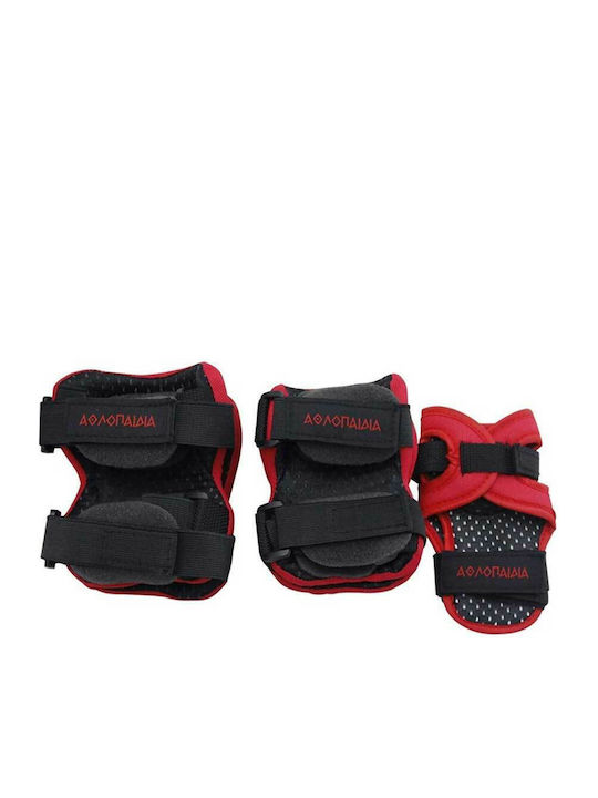 Athlopaidia Children's Protective Gear Set for Rollers Red