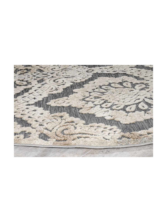 Tzikas Carpets Summer Bedroom Rug Set Wicker Boheme Boheme Gray Beige 3 Pieces