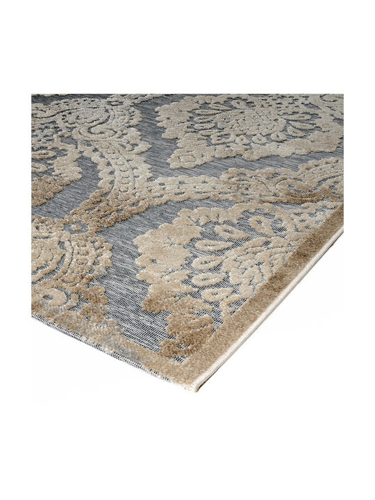 Tzikas Carpets Summer Bedroom Rug Set Wicker Boheme Boheme Gray Beige 3 Pieces