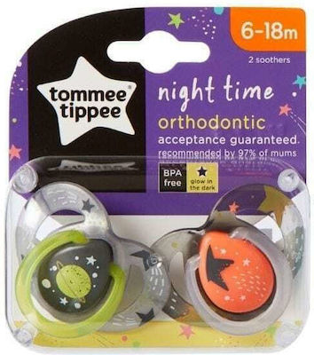 Tommee Tippee Pacifiers Silicone Glow Night for 6-18 months 2pcs