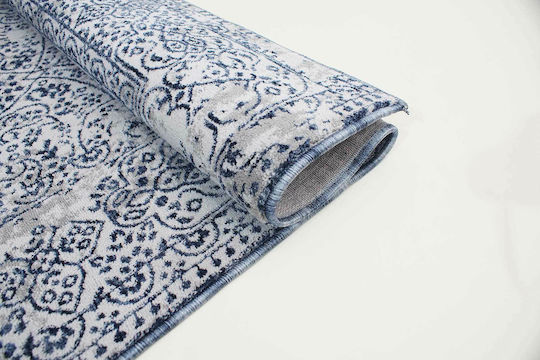 Madi Nepal Set Modern Schlafzimmer-Teppichsets Synthetisch,Polyester/Cotton/Leather Grey Navy 5901 GREY NAVY-BED SET 3Stück