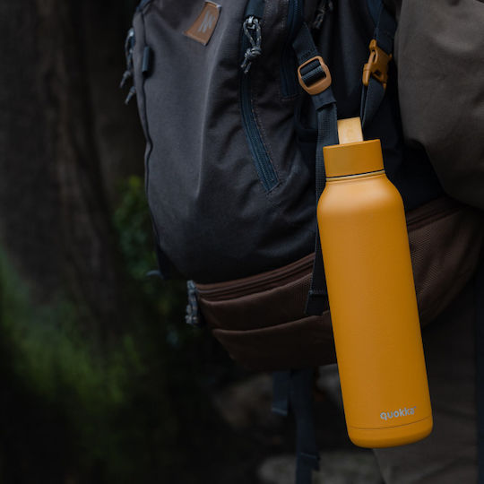 Quokka Solid Bottle Thermos Stainless Steel BPA Free 630ml Mustard with Mouthpiece
