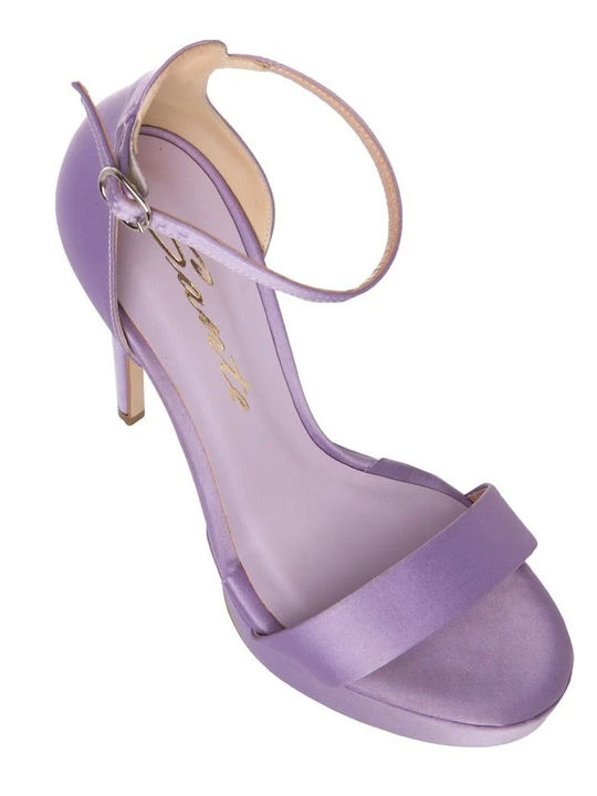 Stoff Sandalen Lila