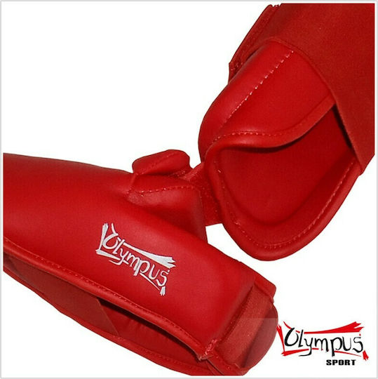 Olympus Sport WKF Style Shin Guards Adults Red