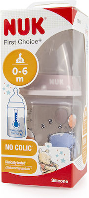 Nuk Plastikflasche First Choice Plus Temperature Control Winnie Gegen Koliken mit Silikonsauger für 0-6 Monate Pink Garry 150ml 1Stück 10.743.932