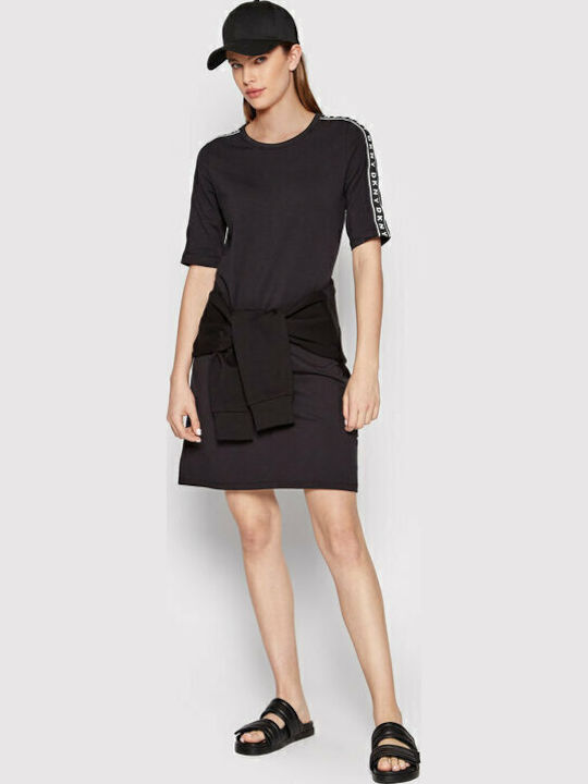 Summer Mini Athletic T-Shirt Short Sleeve Black Dress