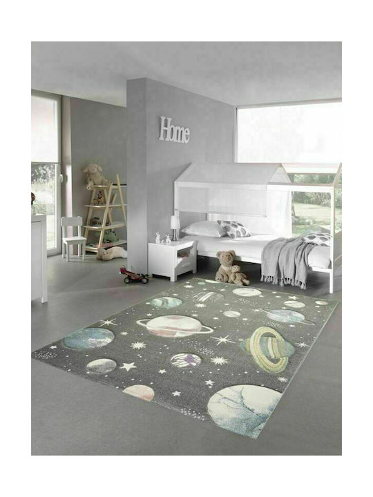 Koulis Carpets Kids Synthetic Rug 288 Round 133cm 13mm Grey