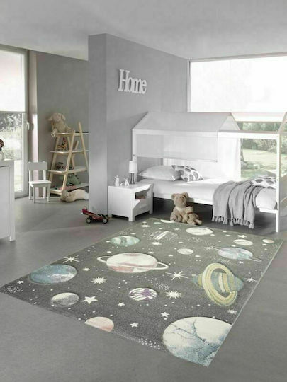Koulis Carpets Kids Synthetic Rug 288 Round 133cm 13mm Grey