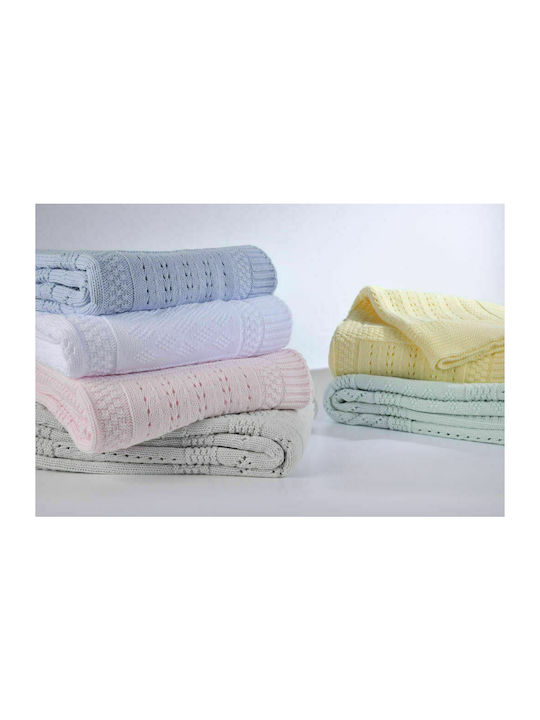 Down Town Home Blanket Cot 07 Knitted Yellow 90x120cm
