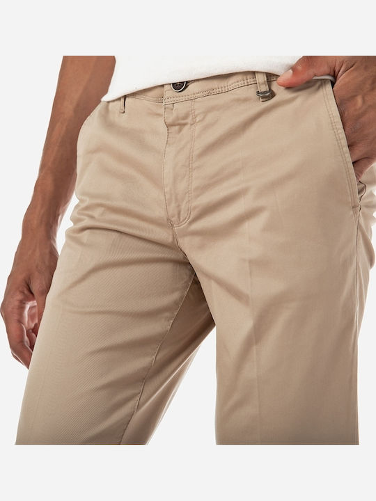 Pantalon Bărbați Chino Elastic Relaxed Fit Bej