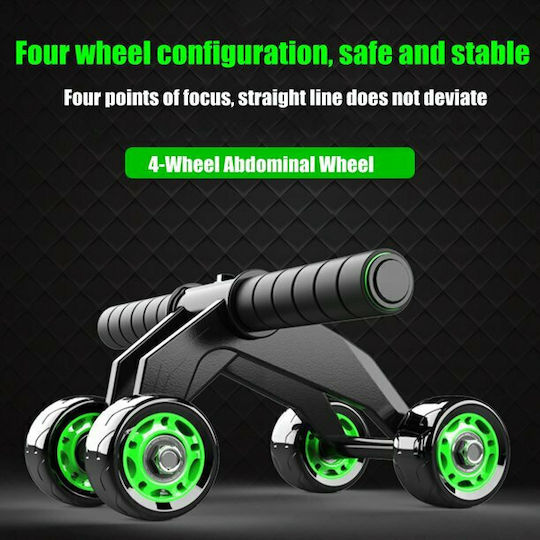 Abdominal Wheel Black with Anti-Slip Handles