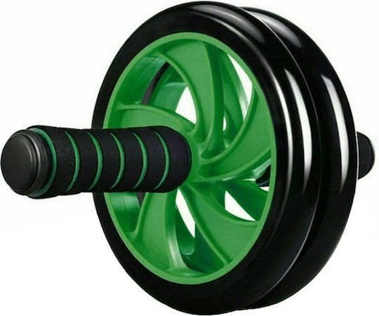 Abdominal Wheel Green with Anti-Slip Handles & Mat Διπλή