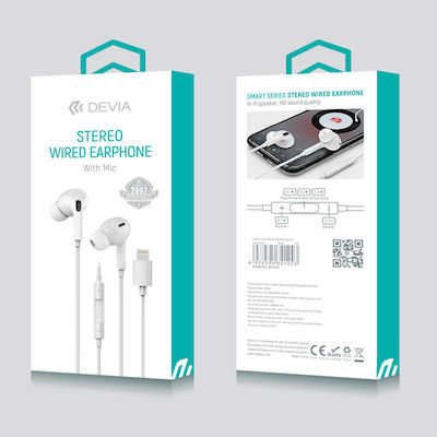 Devia Smart Series In-ear Handsfree with Lightning Connector White