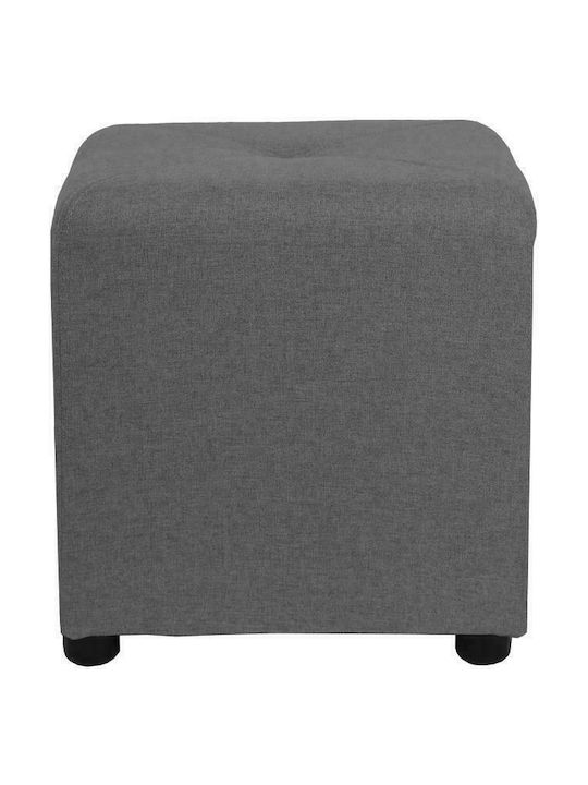 Stool For Living Room Upholstered with Fabric Dodi Grey 40x40x42cm