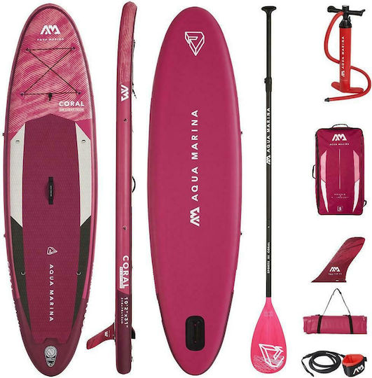 Aqua Marina Coral 10'2" Φουσκωτή Σανίδα SUP με Μήκος 3.1m Ροζ