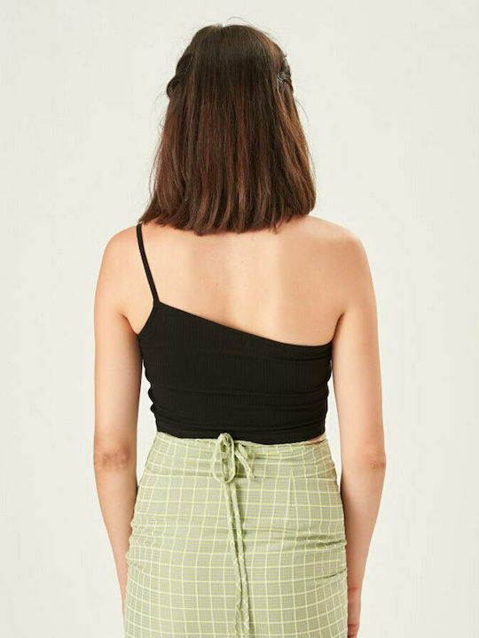24 Colours B Summer Women's Cotton Blouse One Shoulder Black