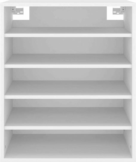 Wooden Shoe Organizer with 5 Shelves White 60x35x70cm