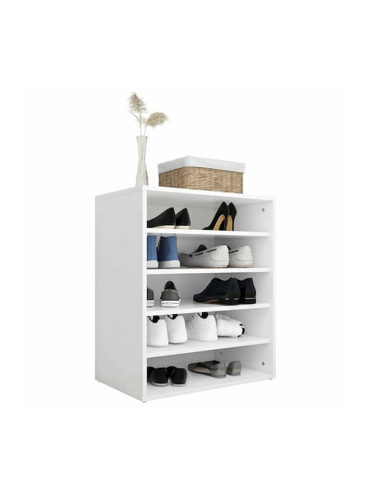 Holz Schuhschrank mit 5 Regalen White L60xW35xH70cm