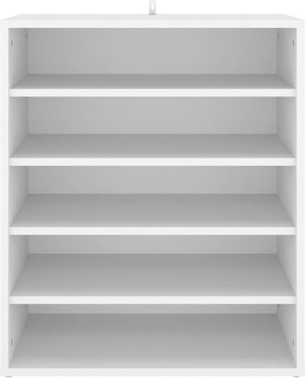 Wooden Shoe Organizer with 5 Shelves White 60x35x70cm