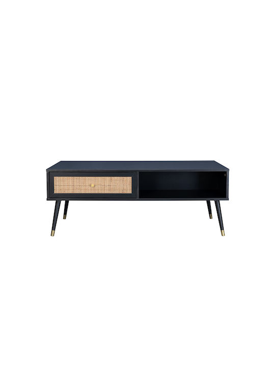 Rectangular Coffee Table Vienna Wooden Black L120xW59xH45cm.