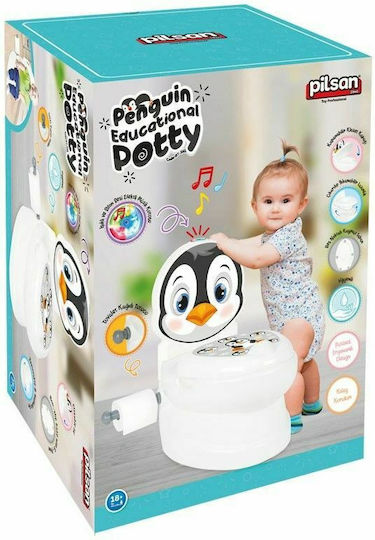 Pilsan Potty Toilet Penguin with Music Sounds and Lid White up to 25kg