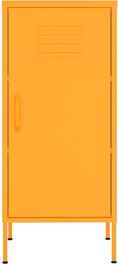 Single Door Wardrobe Metallic with 2 Shelves Mustard 42.5x35x101.5cm
