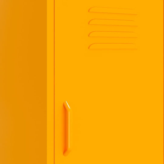 Single Door Wardrobe Metallic with 2 Shelves Mustard 42.5x35x101.5cm