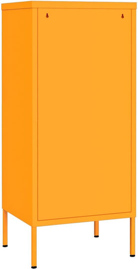 Single Door Wardrobe Metallic with 2 Shelves Mustard 42.5x35x101.5cm