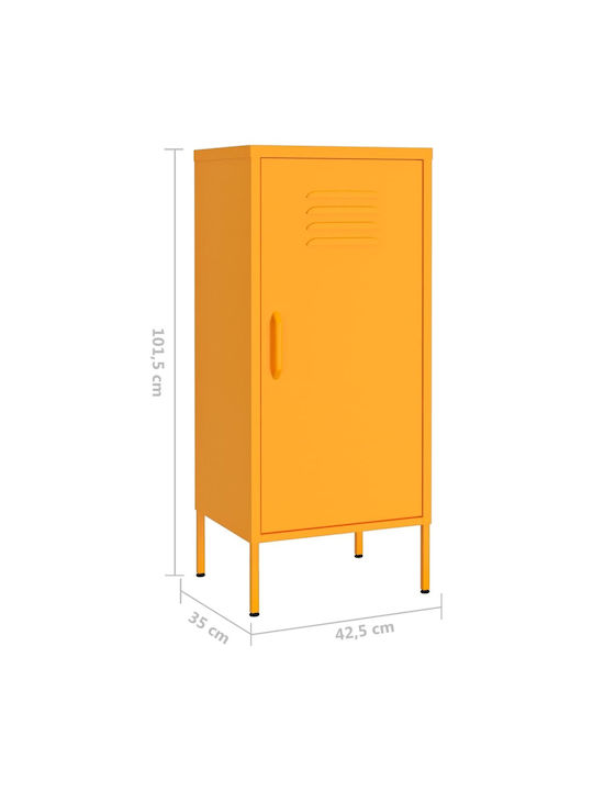 Dulap cu o ușă Metal cu 2 Rafturi Mustard 42.5x35x101.5cm