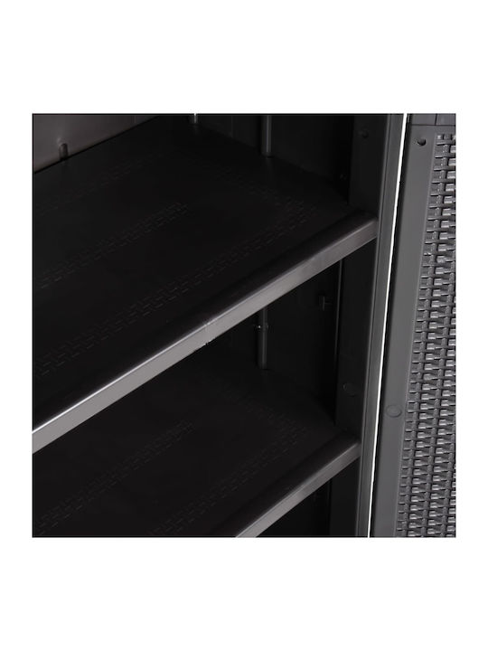 Doppelflügeliger Außenschrank aus Polypropylen mit 4 Regalen Schwarz 65x45x172cm