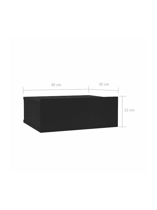 Wooden Bedside Tables 2pcs Black 40x30x15cm