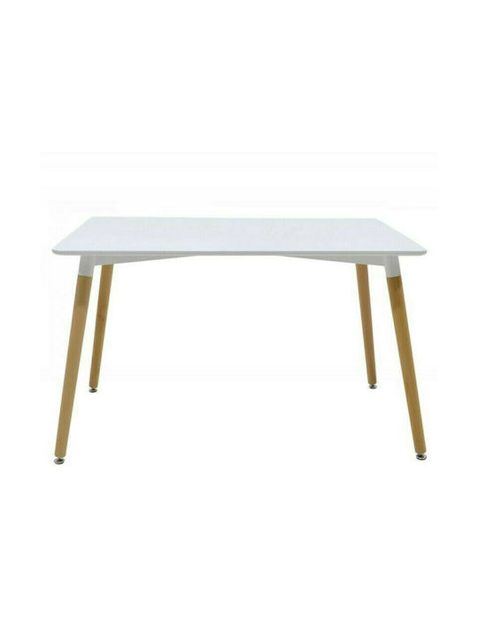 Stello Table Kitchen Wooden White 120x80x75cm