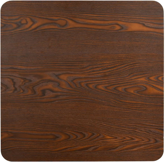 Bistro Square Tavern Table Wooden with Metal Frame Dark Brown 80x80x75cm
