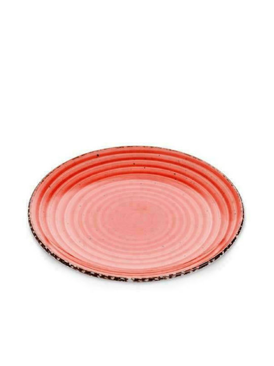 Gural Porselen Avanos Plate Shallow Porcelain Red with Diameter 27cm 1pcs