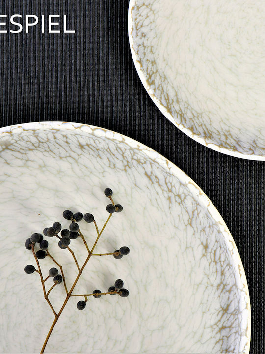 Espiel Canvas Plate Shallow made of Porcelain White with Diameter 26cm