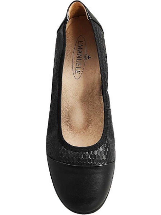 Emanuele Anatomic Leather Ballerinas D215 Black