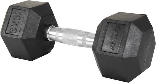 AMILA Dumbbell Hexagon Rubber 1 x 10kg