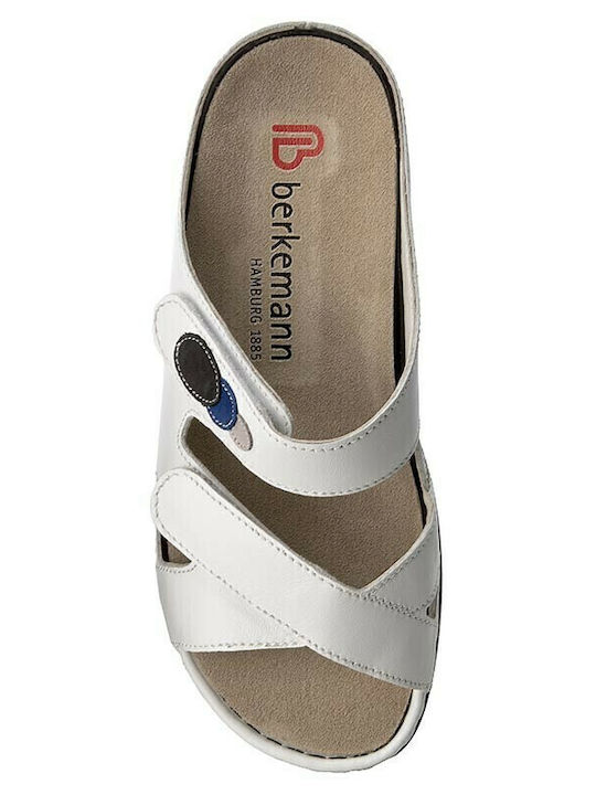 Felia Leather Women's Flat Sandals Anatomic in White Color